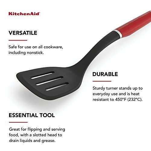 Imagem de KitchenAid Clássico Nylon Slotted Turner, One Size, Red