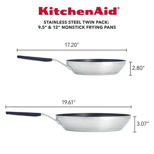 Imagem de KitchenAid Frigideiras Antiaderentes/Conjunto de Frigideiras, 2 Peças, Brus