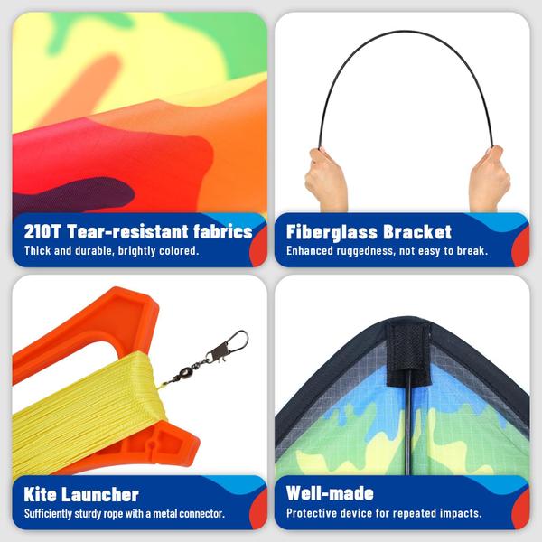 Kite SGFTre Colored Shark Stable, fácil de voar para crianças e adultos Imagem de Kite SGFTre Colored Shark Stable, fácil de voar para crianças e adultos