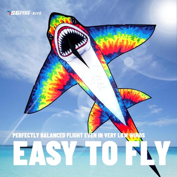 Kite SGFTre Colored Shark Stable, fácil de voar para crianças e adultos Imagem de Kite SGFTre Colored Shark Stable, fácil de voar para crianças e adultos