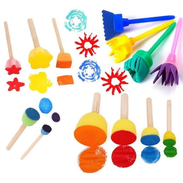Kits de Carimbos de Esponja para Crianças - Desenho, Pintura e Artesanato Imagem de Kits de Carimbos de Esponja para Crianças - Desenho, Pintura e Artesanato