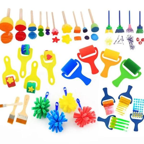 Kits de Carimbos de Esponja para Crianças - Desenho, Pintura e Artesanato Imagem de Kits de Carimbos de Esponja para Crianças - Desenho, Pintura e Artesanato