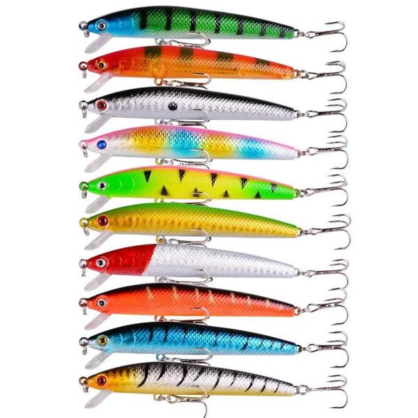 Imagem de Kits de Iscas de Pesca Realistas - Crankbait, Minnow, Popper e Wobbler