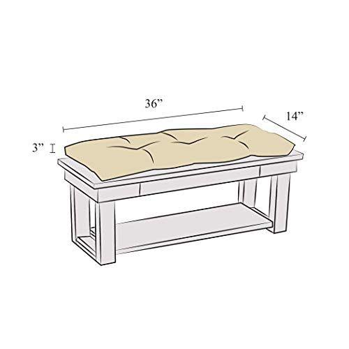 Imagem de Klear Vu The Gripper Non-Slip Omega Bench Coxim para Cadeira de Piano, Banco de Armazenamento, Sala de Jantar, Sofá do Sofá e Almofada de Banco da Janela 1 Peça, 36 Polegadas, Amarelo