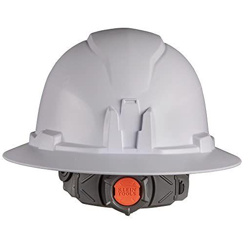 Imagem de Klein Tools 60406RL Hard Hat, Farol Recarregável, Não-Ventilado, Estilo De Brim Completo, Acolchoado Auto-Wicking Odor-Resistente Suor, Testado até 20kV, Branco