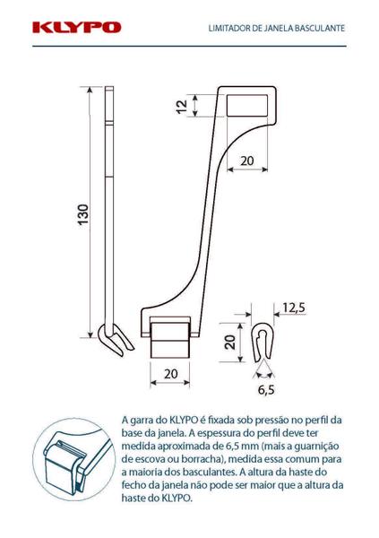 Imagem de Klypo Max Limitador Da Abertura De Janela Basculante Preto