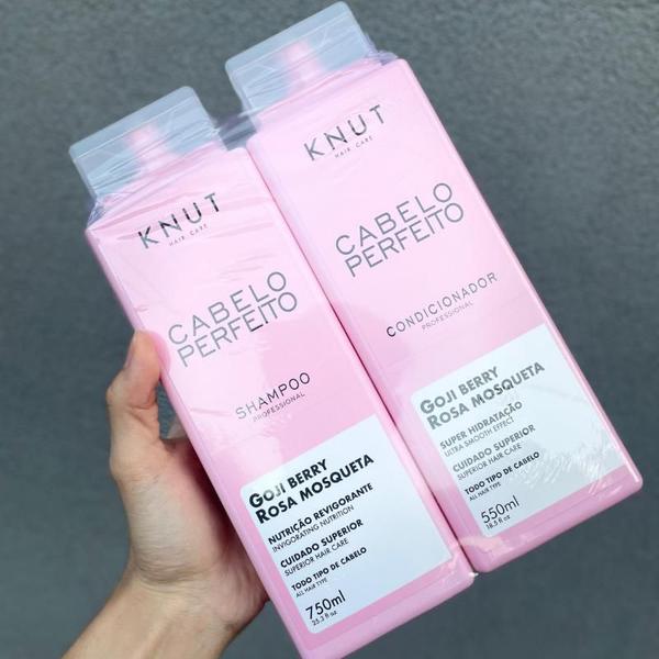 Imagem de Knut Hair Care Cabelo Perfeito Hidratação Nutrição Rosa Mosqueta Kt Shampoo e Condicionador