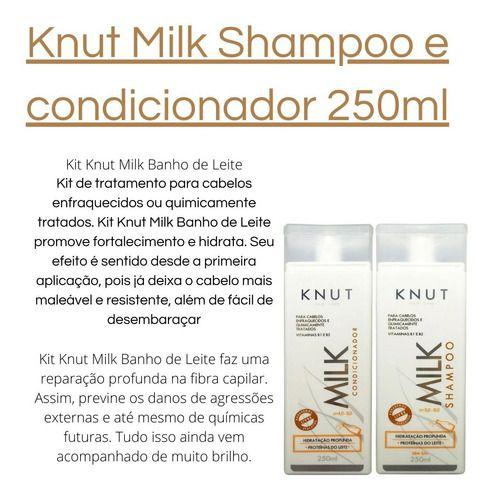 Imagem de Knut Milk kit Hidratação Profunda tratamento enfraquecidos quimicamente tratados Shampoo 250ml + Condicionador 250ml 