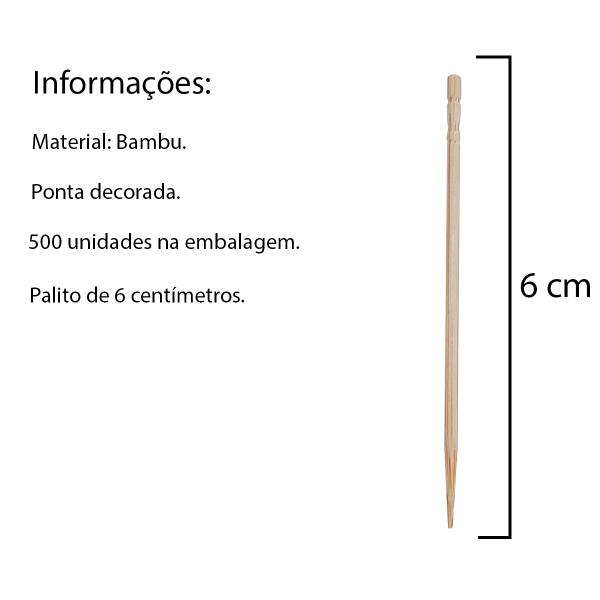 Imagem de Komati Palito Dente 500 Unidades Bambú Estilo Japonês