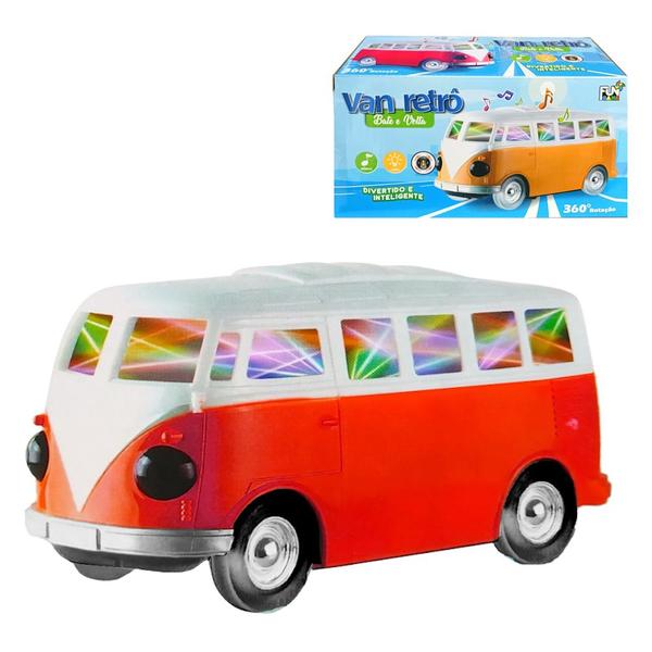 Kombi de Brinquedo Perua Van Divertida Recurso Bate Volta Gira