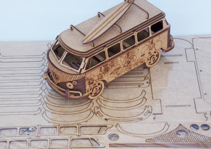 Imagem de Kombi  Quebra Cabeça 3d. Miniatura Em Mdf