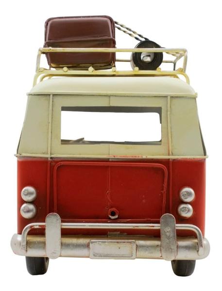 Imagem de Kombi Vermelho Com Bagagens 25cm Estilo Retrô - Vintage