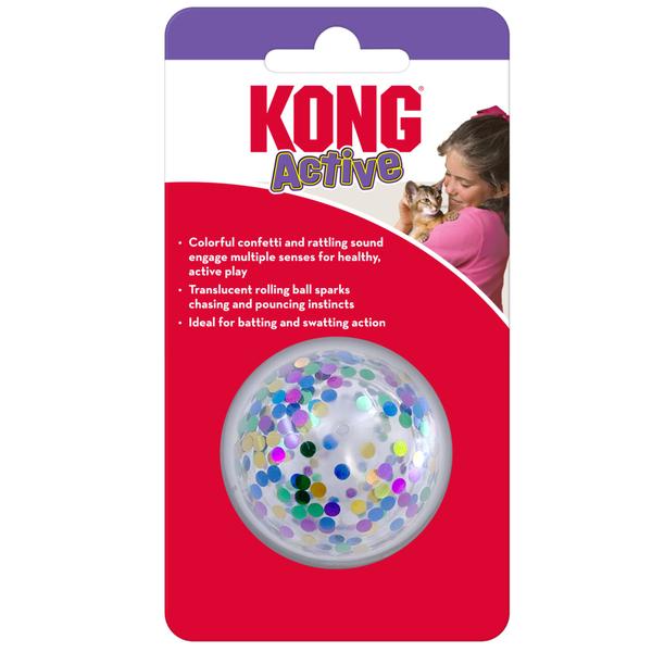 Imagem de Kong Active Confetti Ball Brinquedo Interativo Sonoro Bola para Gatos