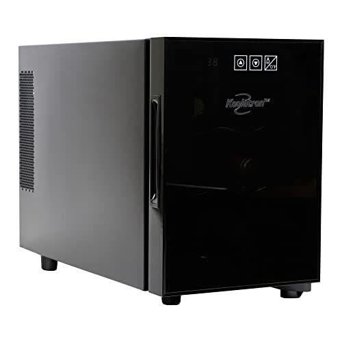 Imagem de Koolatron 6 Garrafa Wine Cooler, Preto, Geladeira Termoelétrica de Vinho, 0,65. ft. (16L), Adega Autônoma, Armazenamento de Vinhos Tintos, Brancos e Espumantes para Cozinha Pequena, Apartamento, Condomínio, RV