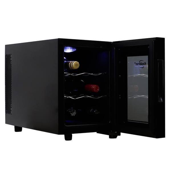 Imagem de Koolatron 6 Garrafa Wine Cooler, Preto, Geladeira Termoelétrica de Vinho, 0,65. ft. (16L), Adega Autônoma, Armazenamento de Vinhos Tintos, Brancos e Espumantes para Cozinha Pequena, Apartamento, Condomínio, RV