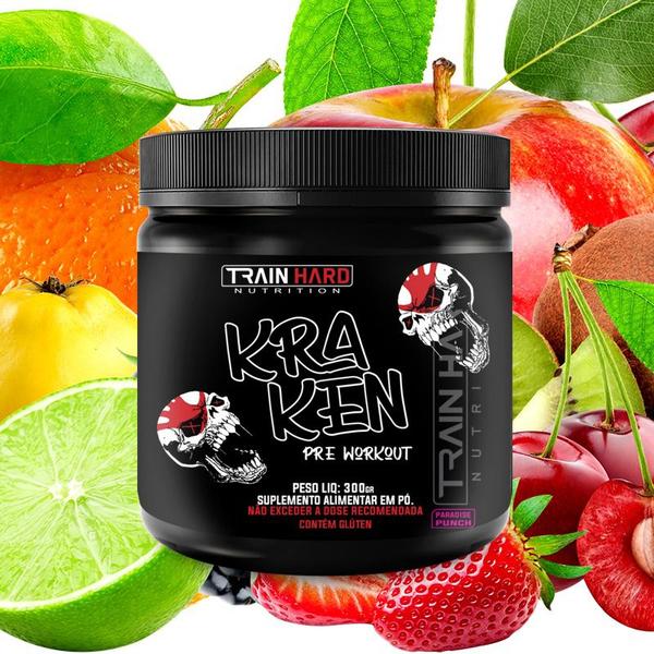 Imagem de KraKen Pre Workout 300g Sabor Paradise Punch - Pré Treino Train Hard Nutrition