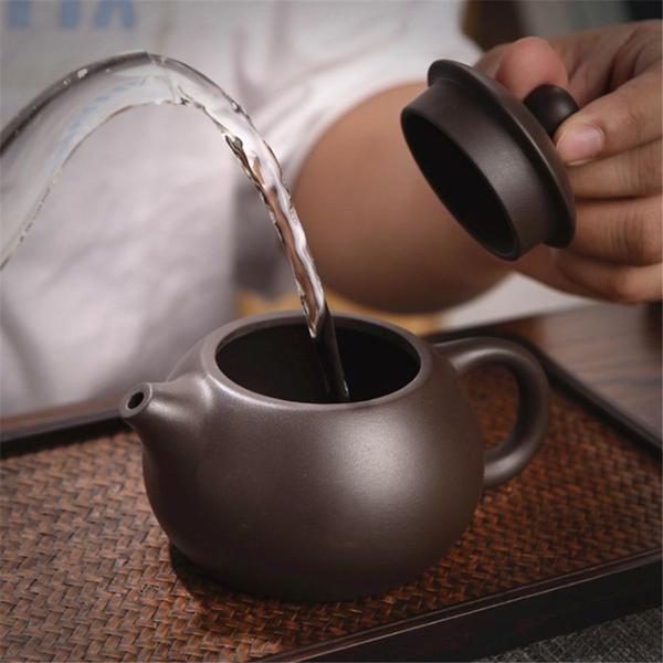 Imagem de Kung Fu Tea Set Purple Sand Tea Cups Cerâmica Portátil Bule Set Tea Caddy + Teapot + Tea Cup Bom Presente Bules