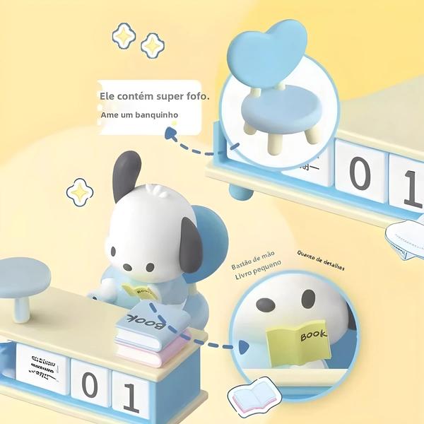 Imagem de Kuromi Pochacco Sanrio Calendário De Mesa Anime Decorações De Mesa Presentes De Brinquedos Infantis