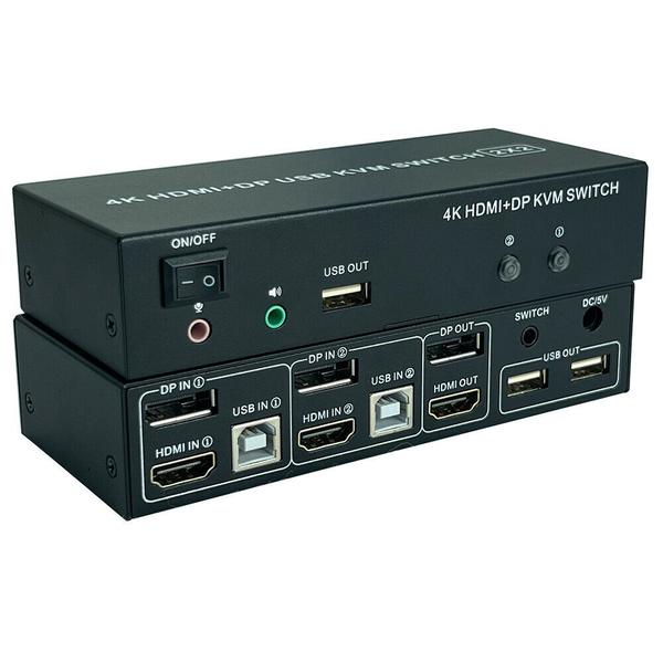 Imagem de Kvm 2X2 Chaveador switcher 4K 60Hz Displayport HDMI Misto