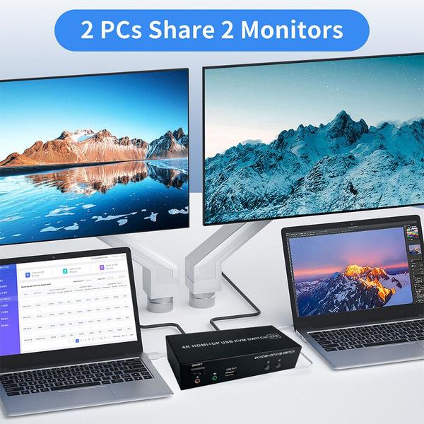 Imagem de Kvm 2X2 Chaveador switcher 4K 60Hz Displayport HDMI Misto