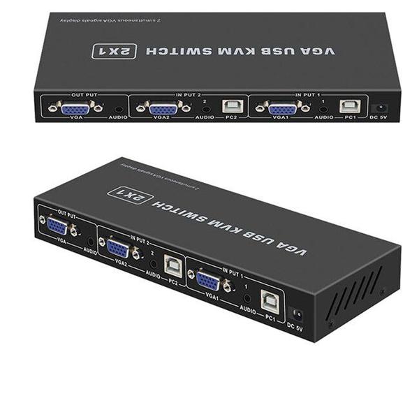 Imagem de Kvm vga 2x1 Chaveador Divisor Multiview Controle Remoto