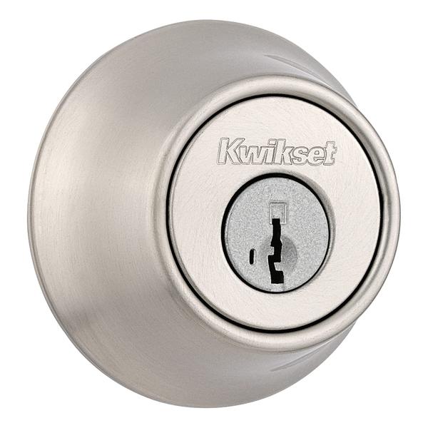 Imagem de Kwikset Single Cylinder Deadbolt com SmartKey, Acabamento de Níquel De Cetim