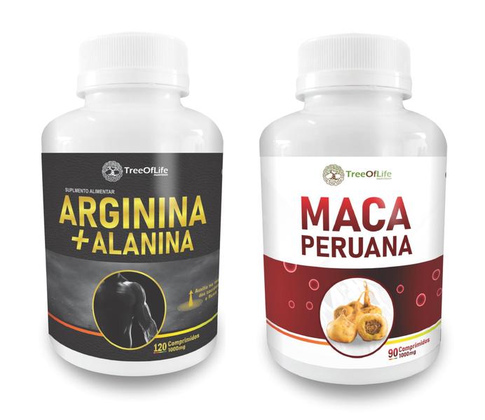 Imagem de L-Arginina + Alanina 120 Comprimidos 1000mg + Maca 90 Comprimidos 1000mg