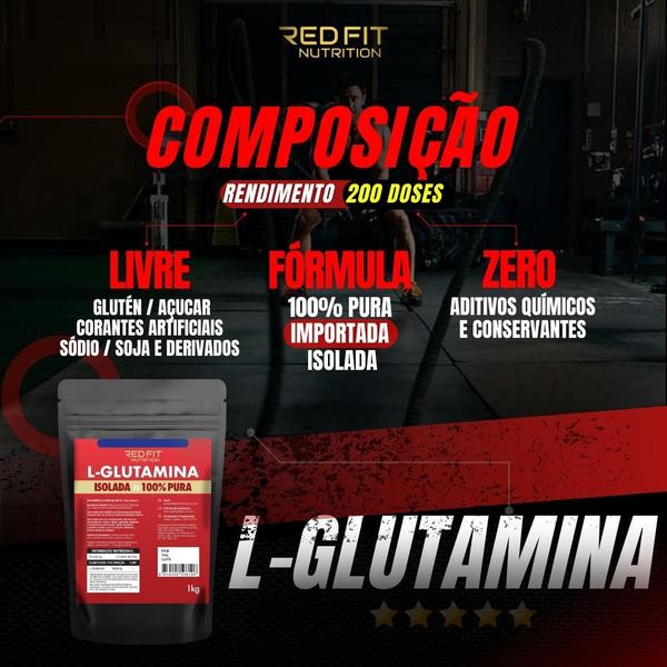 Imagem de L-Glutamina 1Kg - 100% Pura Importada - Red Fit Nutrition