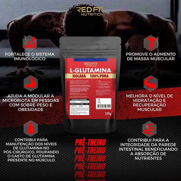 Imagem de L-Glutamina 300g - 100% Pura Importada - Red Fit Nutrition