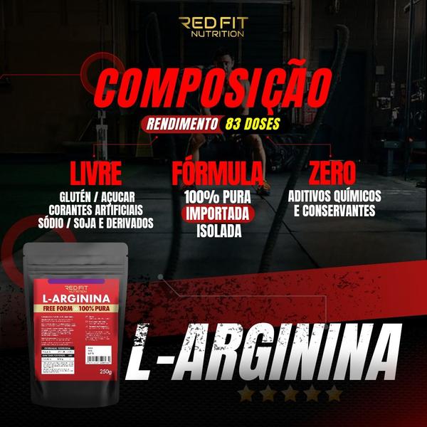 Imagem de L-Glutamina 300g L-Arginina 250g - 100% Pura Importada - Red Fit Nutrition