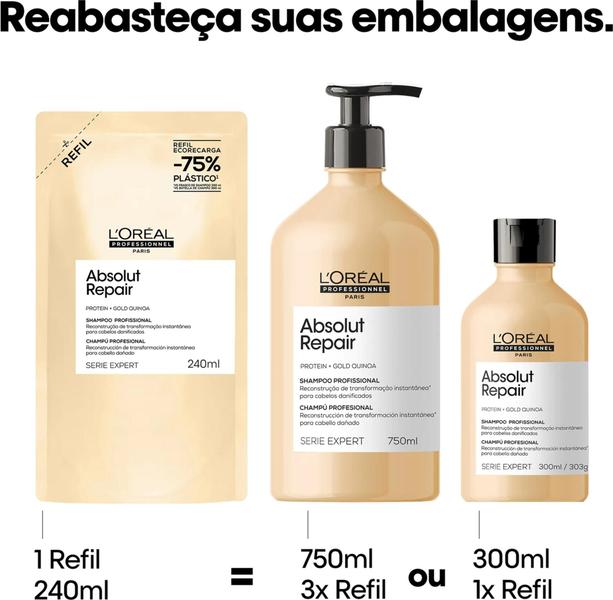 Imagem de L'Oréal Professionnel Serie Expert Absolut Repair Gold Quinoa + Protein Refil - Shampoo 240m