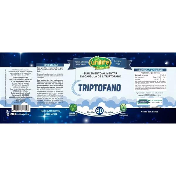 Imagem de L-Triptofano Vegano 60 Cápsulas de 300mg  Kit com 3