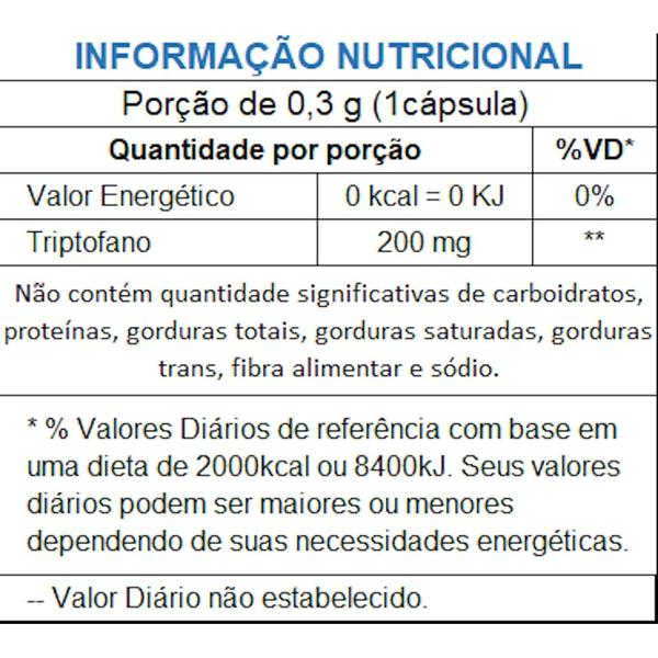 Imagem de L-Triptofano Vegano 60 Cápsulas de 300mg  Kit com 5