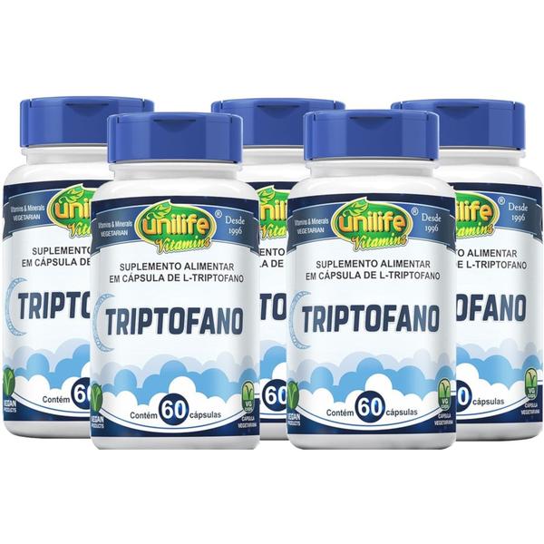 Imagem de L-Triptofano Vegano 60 Cápsulas de 300mg  Kit com 5