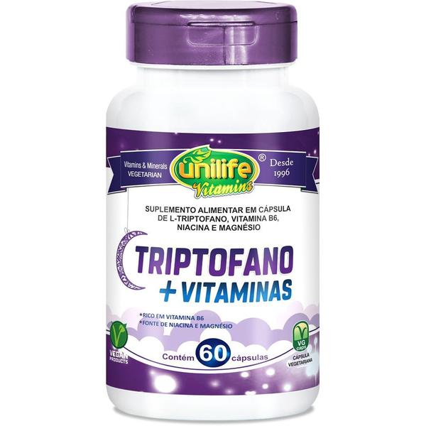 Imagem de L-Triptofano + Vitamina B6 Niacina Magnésio 60 cápsulas de 400mg Vegano