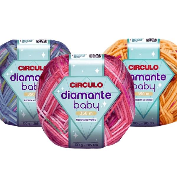 Imagem de Lã Fio para Bebê Diamante Baby Circulo - 350m/100g