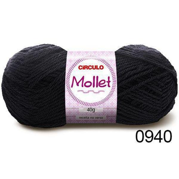 Imagem de Lã Mollet 40g Círculo - Cor: 0940 - Preto