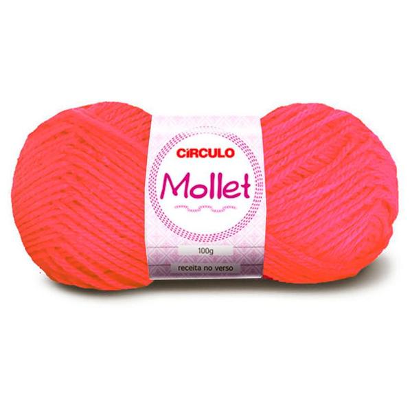 Imagem de Lã Mollet Círculo 40g com 5 unidades - Cor 784 Rosa Neon