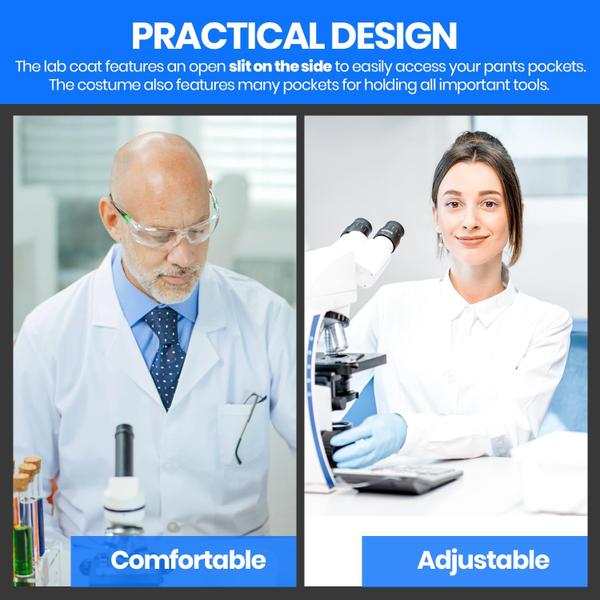 Imagem de Lab Coat Dress Up America Doctors White para adultos e crianças