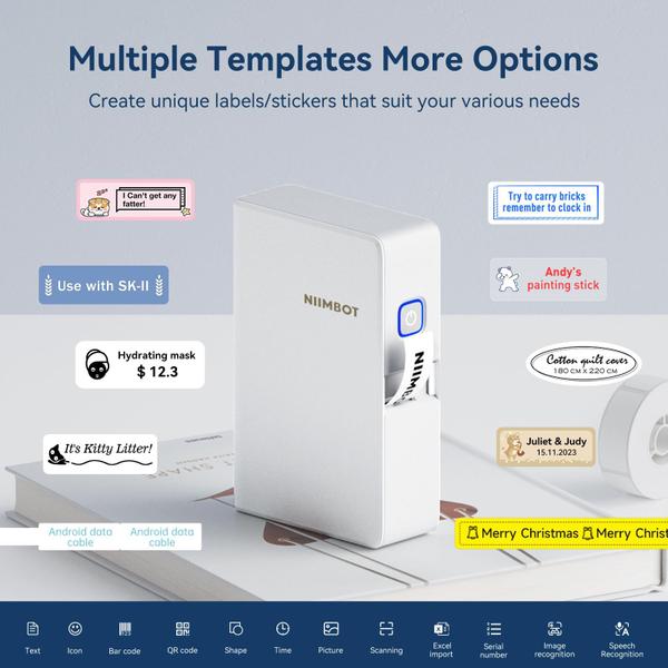 Imagem de Label Maker NIIMBOT B18 Bluetooth portátil com impressão em cores