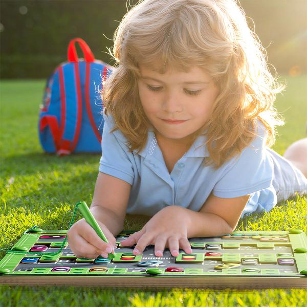 Imagem de Labirinto Magnético do Alfabeto Madeira Montessori Brinquedo Educativo Infantil Estacionamento de Carros