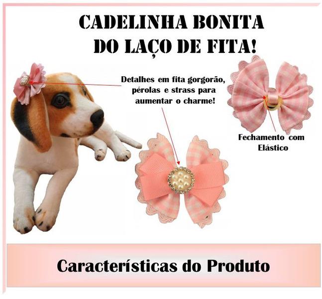 Imagem de Lacinho Laço Pet Cachorro Luxo Fita, Pérolas E Strass Dudog