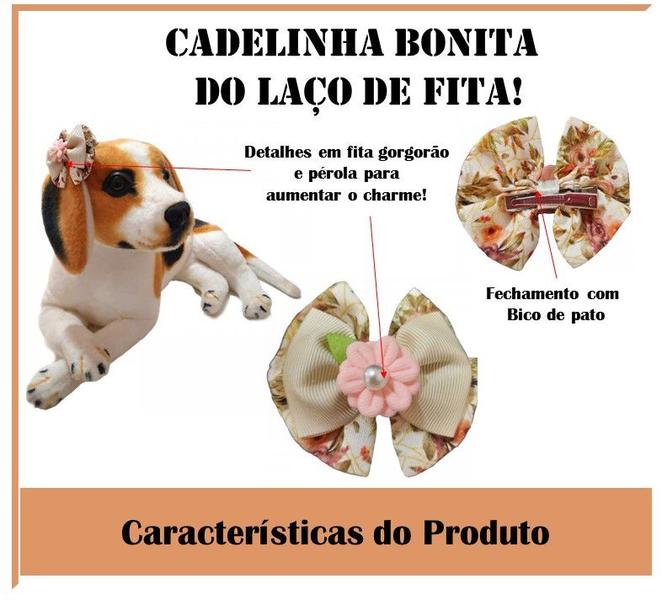 Imagem de Lacinho Laço Pet Cachorro Luxo Fita, Pérolas E Strass Dudog