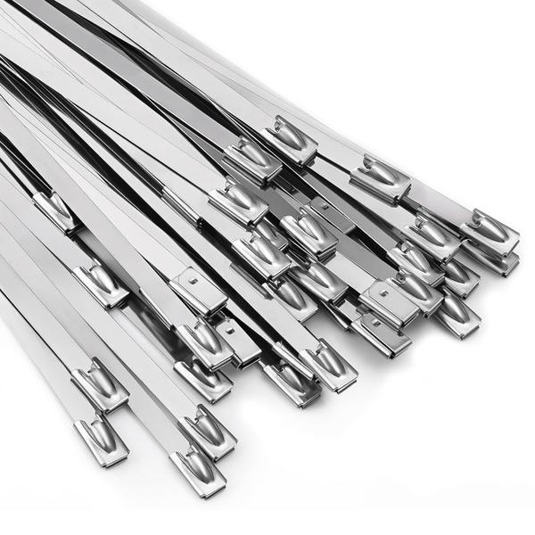 Laços de zíper de metal MAIDUNSI 304, aço inoxidável, 30 cm, 100 unidades Imagem de Laços de zíper de metal MAIDUNSI 304, aço inoxidável, 30 cm, 100 unidades