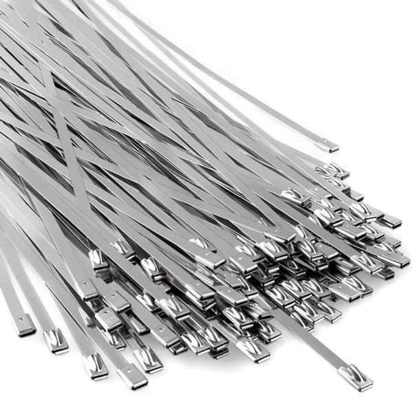 Laços de zíper de metal Neojao 304, aço inoxidável, 30 cm, 100 unidades Imagem de Laços de zíper de metal Neojao 304, aço inoxidável, 30 cm, 100 unidades
