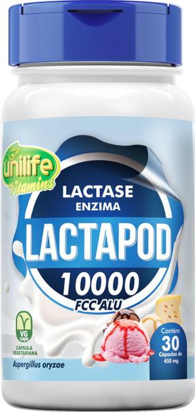Imagem de Lactapod Lactase 10.000 FCC 450mg Vegan 30Cáps. - Unilife