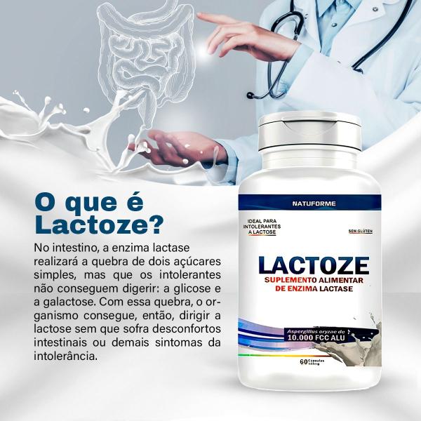 Imagem de Lactase Enzima 60 Capsulas Rapida Absorcao Para Intolerantes 10.000