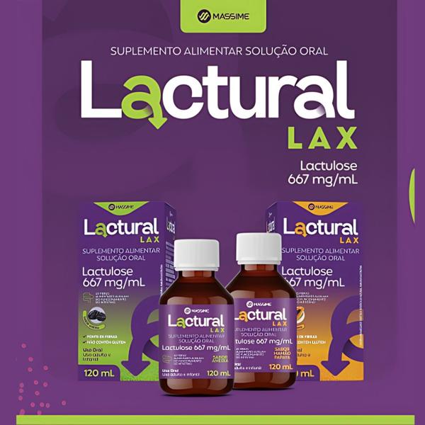 Imagem de Lactural Lax 120ml Regulador Intestinal - Sabor Papaia - Mássime