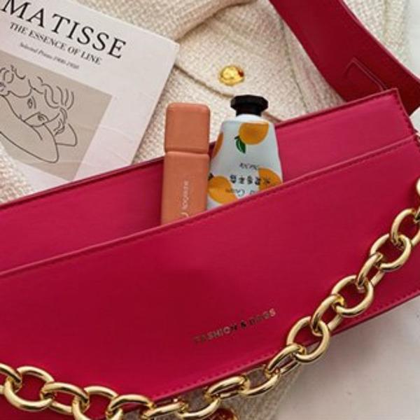 Imagem de Ladies Chain Portátil Box Bag, Fashion Shoulder Bag Simples