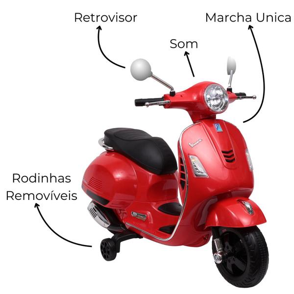 Imagem de Lambreta Elétrica Infantil Luz Som Lambreta Vespa Scooter